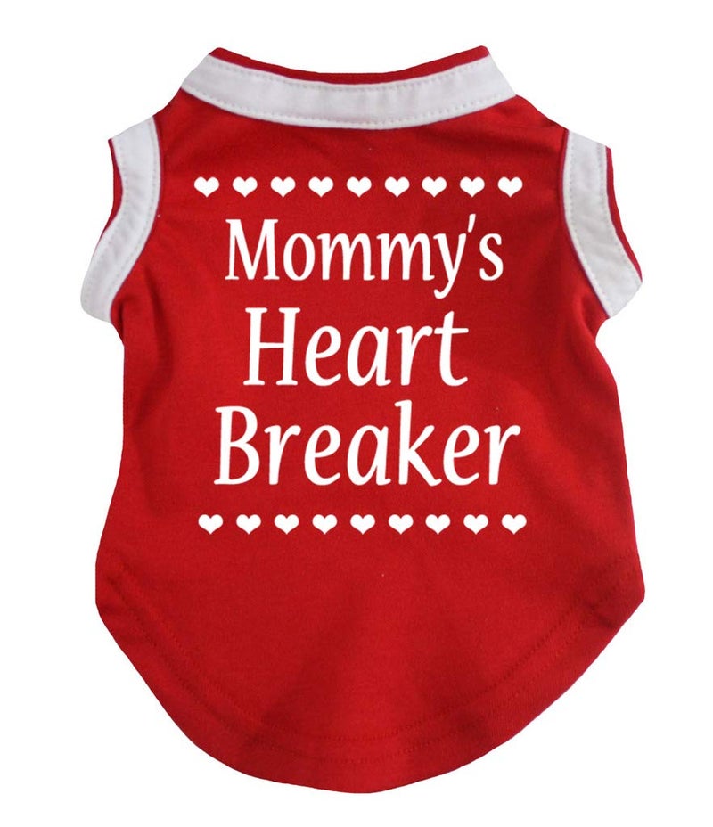 Petitebella Mommy's Heart Breaker Puppy Dog Shirt (Red, Large)